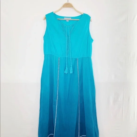 beach dress size 16 www.Nuroco.com - V Neck Long Sleeve Beach Dress Plus Size ( US 4 main image 0